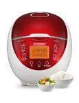 CUCKOO CR-0655F Micom Rice Cooker & Warmer, 6 Cups, LCD-Display 11-Menu Options, Turbo, Mixed, and Brown/GABA, Porridge, Steam MultiCook, My Mode, 16-Various Cooking Methods, Plastic, Red/White