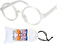 Style Vault KD01 Baby Infant Toddler Age 0-24 Months Round Costume Glasses (Crystal clear-clear)