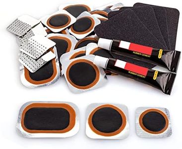 Bike Tire Repair Kits - Bycicle Inner Tube Puncture Patch Kit with 24PCS Vulcanizing Patches,Sandpaper,Metal Rasp,Portable Storage Box for Cycling, Motorcycle, BMX, ATVs, Inflatable Rubber (Black-3)
