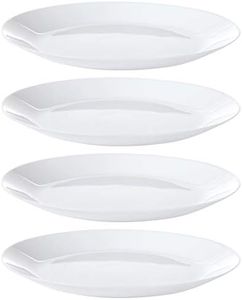 Set of 4 (Four) IKEA White OFTAST Plates (25cm Diameter) Ceramic Tempered Glass 4-Piece Stackable Dinera Dining Plates Microwave and Dishwasher Safe