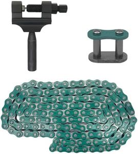 428 Motorcycle Chain and Chain Breaker,428 Roller Chain 140 Links Heavy Duty Drive Chain for 50cc 70cc 90cc 110cc 125cc Dirt Pit Bike ATV Quad Go Kart Scooter Mini Bike (Green)