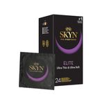 SKYN Elite (Pack of 24): Ultra-Thin Latex Free Condoms for Men, Regular Size Condoms, SKYNFEEL Technology, Smooth Surface, Lubricated, 53mm Nominal Width