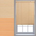 FURNISHED Wood Effect PVC Venetian Window Blinds Trimmable Home Office Blind New - Natural 145cm x 150cm