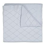 Feltman Brothers Special Occasion Diamond Pointelle Knit Blanket 40" x 40" (Blue)