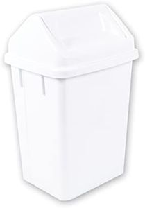 X-Tra Kleen Swing Top Garbage Bin White, 10L Capacity, Controls Odors with Swing Open Lid for Easy Access, Ideal for Home or Office, Compact Design