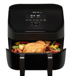 Instant VersaZone Dual Air Fryer comes with XXL Single and Double Air Frying Drawers complete with 8 Smart Programmes - Air Fry, Bake, Roast, Grill, Dehydrate, Reheat - Black, 8.5L