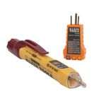 Klein Tools NCVT2PKITNon-Contact Voltage Tester with Outlet Tester, 12-48V AC or 48-1000V AC Dual Range for Broad Application