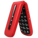 uleway 2G Flip Senior Mobile Phone SIM Free Unlocked Big Button Mobile Phone for Elderly Easy to Use Basic Mobile Phone with Button SOS Button Red