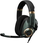 EPOS H6PRO Closed Acoustic Professional Gaming Headset; Detachable Lift-to-Mute Mic; Over-Ear; Lightweight & Comfortable; PC, Xbox, Playstation, Switch Comaptible; Wired Headset (Racing Green)