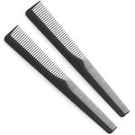 Premium Carbon Fiber Barber Combs - 2 Pack - Heat Resistant Barbers Comb, 7.3 Inch - Ideal for Home and Professional Use, Taper Comb Barber Fading Comb