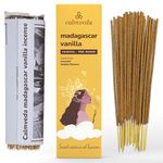 Madagascar Vanilla Incense Stick Creamy- (80 Scent Sticks) Charcoal Free, Made from Upcycled Flowers | Sweet, Cozy-Warm & Earthy Notes | Relaxing Incense & Healing Incense Sticks | Encens en Baton