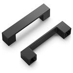 Hickory Hardware 10 Pack Kitchen Cabinet Handles, Low Profile Drawer Pulls for Doors & Dresser Drawers, Hardware for Bathroom, 3 Inch Hole Center, Matte Blac