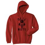 Crazy Dog T-Shirts Deez Nuts Hoodie Funny Christmas Party Nutcracker Hilarious Offensive Xmas Joke, Red, Small