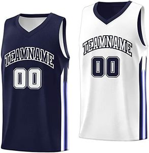 Custom Reversible Basketball Jersey - Personalize Team Uniform Design Your Own Name & Number for Men/Youth