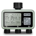 Johgee 3 Zone Water Timer for Irrigation, Sprinkler Timer 3 Outlet, Garden Hose Timer, Garden Watering System Irrigation System Controller with Auto & Manual Mode, Rain Delay for Lawn & Garden