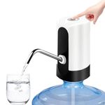 SARUPYA Water Dispenser for 5 Gallon Bottle, Portability Electric Water Pump with USB Data Cable,White Automatic Drinking Water Bottle Pump (Pack of 1)