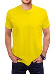 Love My Fashions Men's Round Neck Short Sleeves Plain T-Shirt Yellow