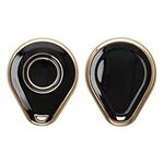 kwmobile Motorcycle Key Case Compatible With Harley Davidson Motorcycle Key - Soft TPU Motorbike or Scooter Fob Cover - Black/Gold