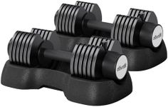 ATIVAFIT Dumbbells Set Ultra compact Adjustable 8-level 2-20kg With Anti-Slip Metal Handle Fast Adjust Weight by Turning Handle Home Fitness Gym Equipment