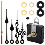 Tibapla Clock Mechanism Kit,Silent Pendulum Quartz Clock Movement with 2 Set Clock Hands,High Torque Long Shaft Clock Movement Mechanism for Wall Clock Mechanism Part Motor Replacement DIY Repair Part