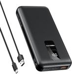 VEEKTOMX Power Bank 30000mAh PD 20W Portable Charger High-Capacity Battery Pack with 4 Output Ports & 2 Input Ports Travel Essential Compatible with iPad, iPhone, Samsung, Android Phone