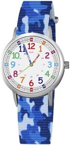 ITOOZYNN Kids Watch for Girls and Boys,for Children's Toddler Learning Time and Easy to Read Time, Analog Watch for Boys and Girls Ages3~11 (Camo Blue)