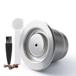 i Cafilas Reusable Nepresso Capsules with Tamper - i Cafilas Stainless Steel Refillable Coffee Pods Compatible for Nepresso Original Line Machines (Capsule+Tamper)