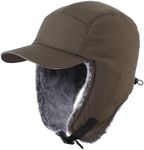 Home Prefer Men's Warm Winter Hat with Earflaps Faux Fur Trooper Trapper Hat Ushanka Hunting Hat (US, Alpha, One Size, Army Green)