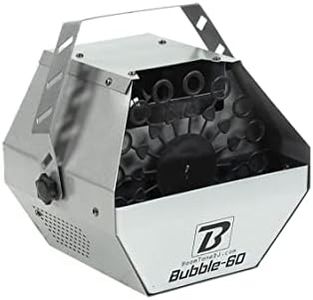 BoomToneDJ Bubble 60 V2 Machine à bulles soufflante automatique Haut débit, 16 anneaux rotatifs Châssis métallique Réservoir 0.75L. Idéal pour Fêtes Anniversaire, Soirées privées, Réunions de famille.