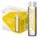Voss Lemon Cucumber Flavoured Sparkling Water, Pack of 12 x 375ml Original Glass Bottles, Zero Calories, No Sugar, Naturally Sourced