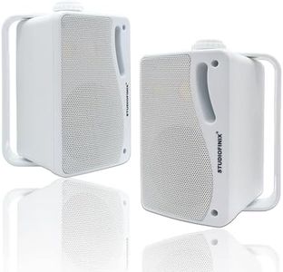 STUDIOFINIX Outdoor-Bluetooth-Lautsprecher -3,5 Zoll Paar 3-Wege 200W, Wandhalterung wasserdicht Marine-Lautsprecher, Heavy Duty Grill, geeignet für Haus, Boot, Terrasse（Weiß）