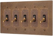 Residence Supply Brass Toggle Light Switch - 120 VAC - Retro Light Switch Cover Plate - Polished Antique Brass Wall Plate with Solid Lever - Decorative Light Switch for Historical Homes - UL Listed