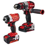 Einhell Power X-Change 18V Cordless Drill And Impact Driver Set - Including Storage Bag, Battery And Charger - TE-CD 18 Li-i + TE-CI 18 Li Brushless Combi Drills And Driver Sets Cordless