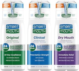 SmartMouth Activated Oral Rinse 3-Pack, Dry Mouth Rehydrating, Clinical DDS and Original, 16 fl oz each