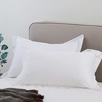 L LOVSOUL 100% Cotton Pillowcase 2 Pack White Queen Size 20x28Inches,Luxury Soft Breathable and Machine Wash Pillow Covers with Envelope Closure(Pillows are not Included)