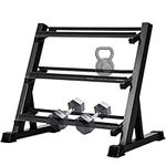 FK Sports Dumbbell Rack Adjustable 3 Tier Dumbbell rack for Home Gym | Weight Rack Dumbbell | Free Weight Stand | Storage Rack Multi-layer Weights Holder 400Kg