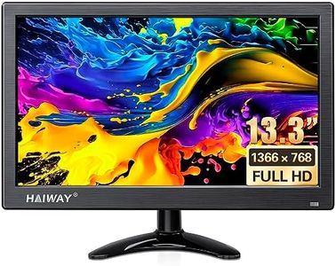 Haiway 13.3 inch Security Monitor, 1366x768 LED Monitor Small HDMI Monitors with Remote Control Built-in Speakers, Mini Monitors HDMI VGA AV BNC USB Input for CCTV Raspberry Pi PC Fire Stick Gaming
