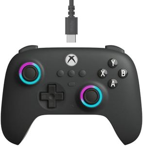 8BitDo Ultimate C Wired Controller for Xbox with Hall Effect Joysticks and Triggers, RGB Lighting Fire Ring, Compatible with Xbox Series X|S, Xbox One, Windows 10/11 - Officially Licensed (Dark Gray)
