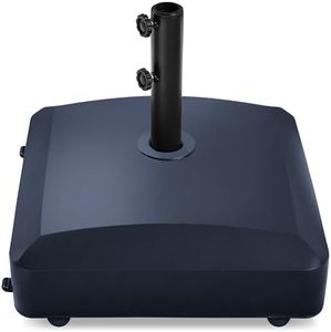 Best Choice Products 123lb Capacity Fillable Mobile Umbrella Base Heavy Duty Market Stand for Patio, Deck, Poolside w/ 4 Wheels, 2 Locks, 2 Knobs, Wind-Resistant Design - Navy Blue