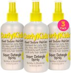 CurlyKids Super Detangling Spray | Frizz Control Hair Detangler Spray for Kids, Hair Care for Kinky, Wavy & Curly Hair, Sulfate & Paraben Free, 3 Pack