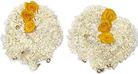 Pretty Charming Artificial Hair Gajra Set of Six with Yellow Flower with freebie