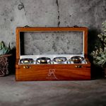 Wooden Watch Box Organizer for Men – 4 Slot Watch Box for Men | Luxury Watch Case for Men | Wood Watch Box Unisex | Wood Glass Watch Box Case Organizer | Indian Rosewood Watch Boxes for Men 4 Slot