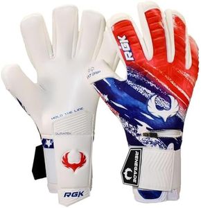 Renegade GK Eclipse Liberty Professional Goalie Gloves with Pro-Tek Fingersaves Black| Red, White, & Blue Soccer Goalkeeper Gloves (Size 10, Adult, Negative Cut, Level 5)