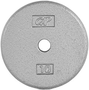 CAP Barbell Cast Iron Standard 1-Inch Weight Plates, Gray, Single, 10 Pound