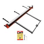 VEVOR 71-Inch Manual Tile Cutter, Upgraded Rail and Sliding Head, Precision Alignment Guide, Tungsten Carbide Cutting Wheel, Support Legs with Swivel Wheels, for DIY Pros, Ceramic, Floor, Wall Tiles