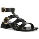 Steve Madden Women's Aylin Heeled Sandal, Black Leather, 8.5