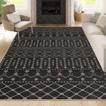 Lahome Modern Large Easy Jute Rug Non Slip, Machine Washable 5x7 Indoor Outdoor Rug for Living Room, Black Farmhouse Patio Rug, Modern Natural Floor Carpet for Office RV Bedroom Classroom