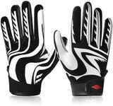 RSPGO Kids Football Gloves Youth Enhanced Grip Silicone Wide Receiver Gloves,Sporty Black M/L