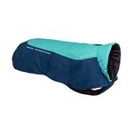 RUFFWEAR Vert Jacket, Insulated Outdoor Winter Dog Jacket with Leg Loops for Secure Fit, Windproof & Waterproof, Easy On/Off, includes Leash Portal, for Medium Dogs, Size M, Aurora Teal