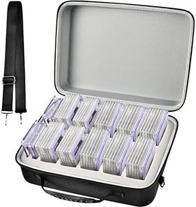Graded Card Storage Box Compatible with 66+ BGS PSA FGS Graded Sports Trading Cards, Slab Card Case Holder Organizer for Baseball/PM/MTG with 34 Custom Impact Absorbing Foam Slots (Bag Only)